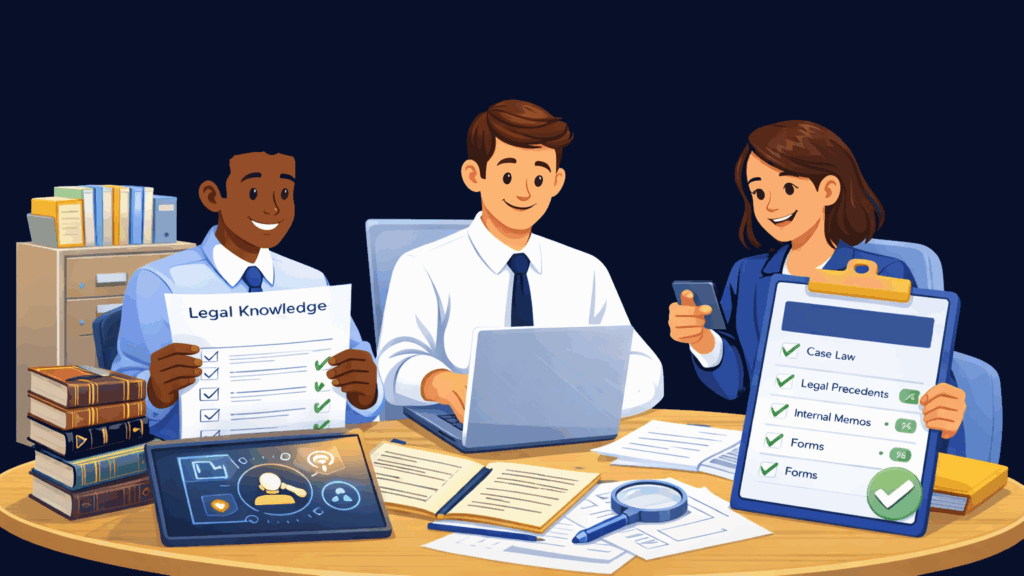 Legal knowledge management system organizing law firm documents and expertise