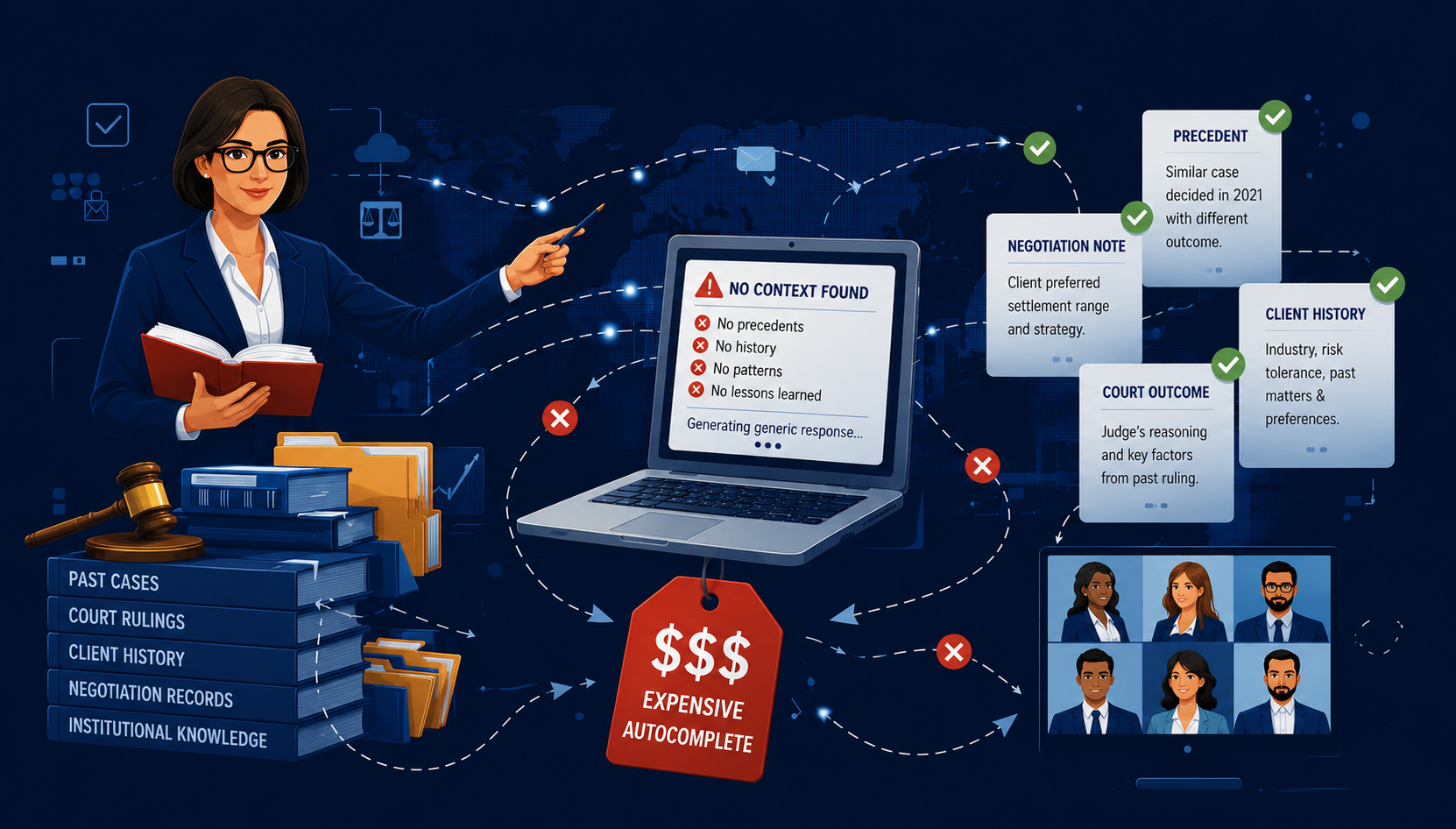 Legal AI system powered by institutional memory and organizational intelligence